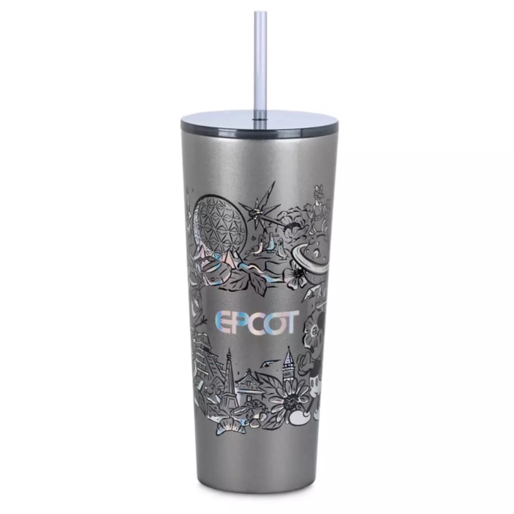 Disney Epcot Park Stainless Steel 2023 Starbucks Tumbler with Straw
